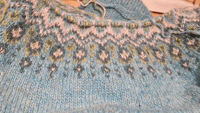 Duck Egg Hand Knitted Jumper Icelandic Design