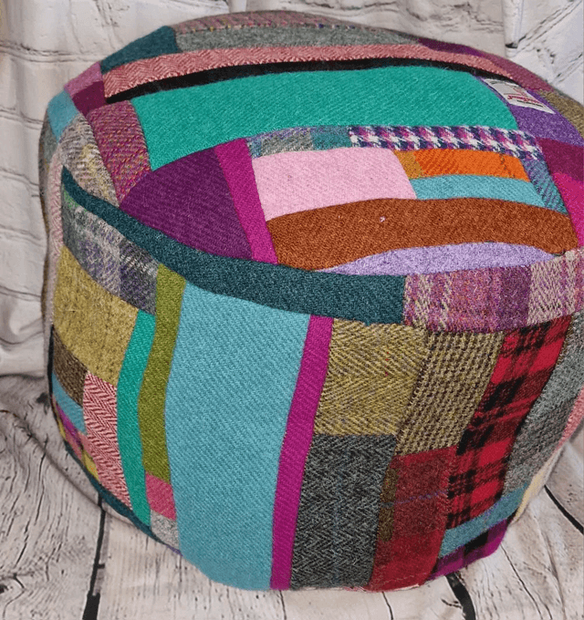 Harris Tweed Patchwork Pouffee