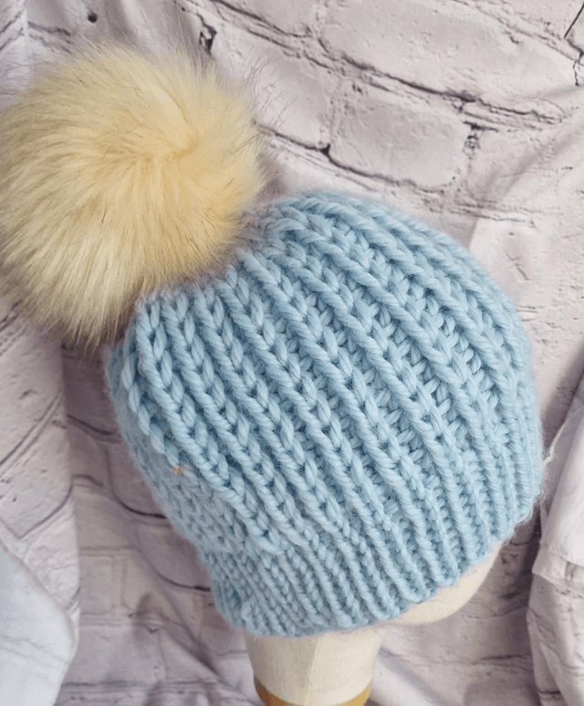 Chunky Ribbed Bobble Hats