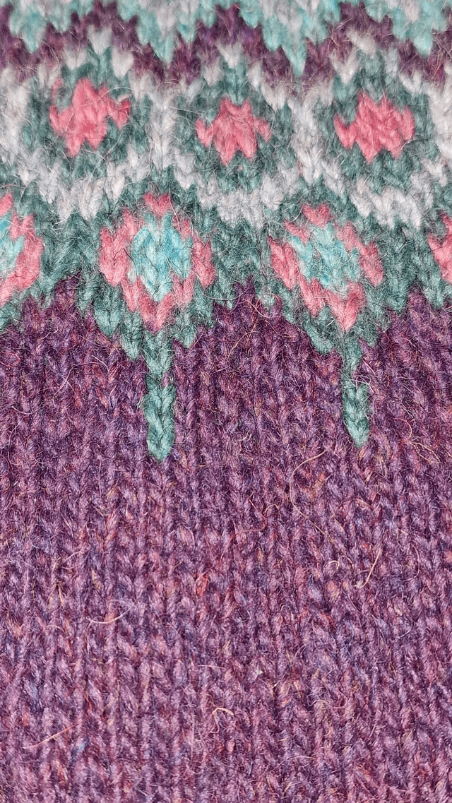Heather and Teal Hand Knitted Jumper