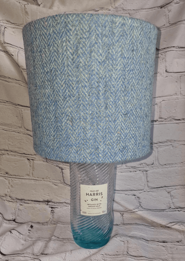 Baby Blue Herringbone Harris Gin Lamp