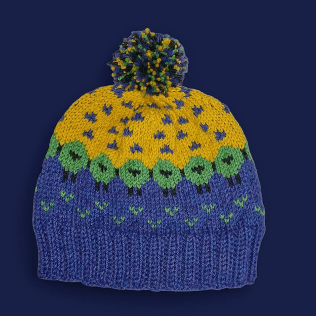Purple Yellow Sheep Hat 